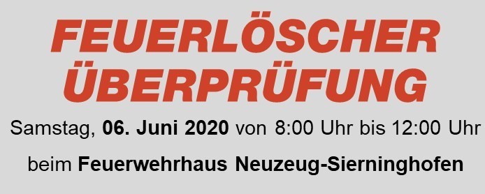 FEUERLÖSCHER Überprüfung 2020