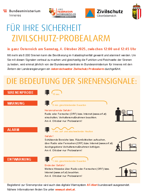 Plakat Zivilschutz Probealarm DE